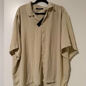 Beige Button-Up Shirt
